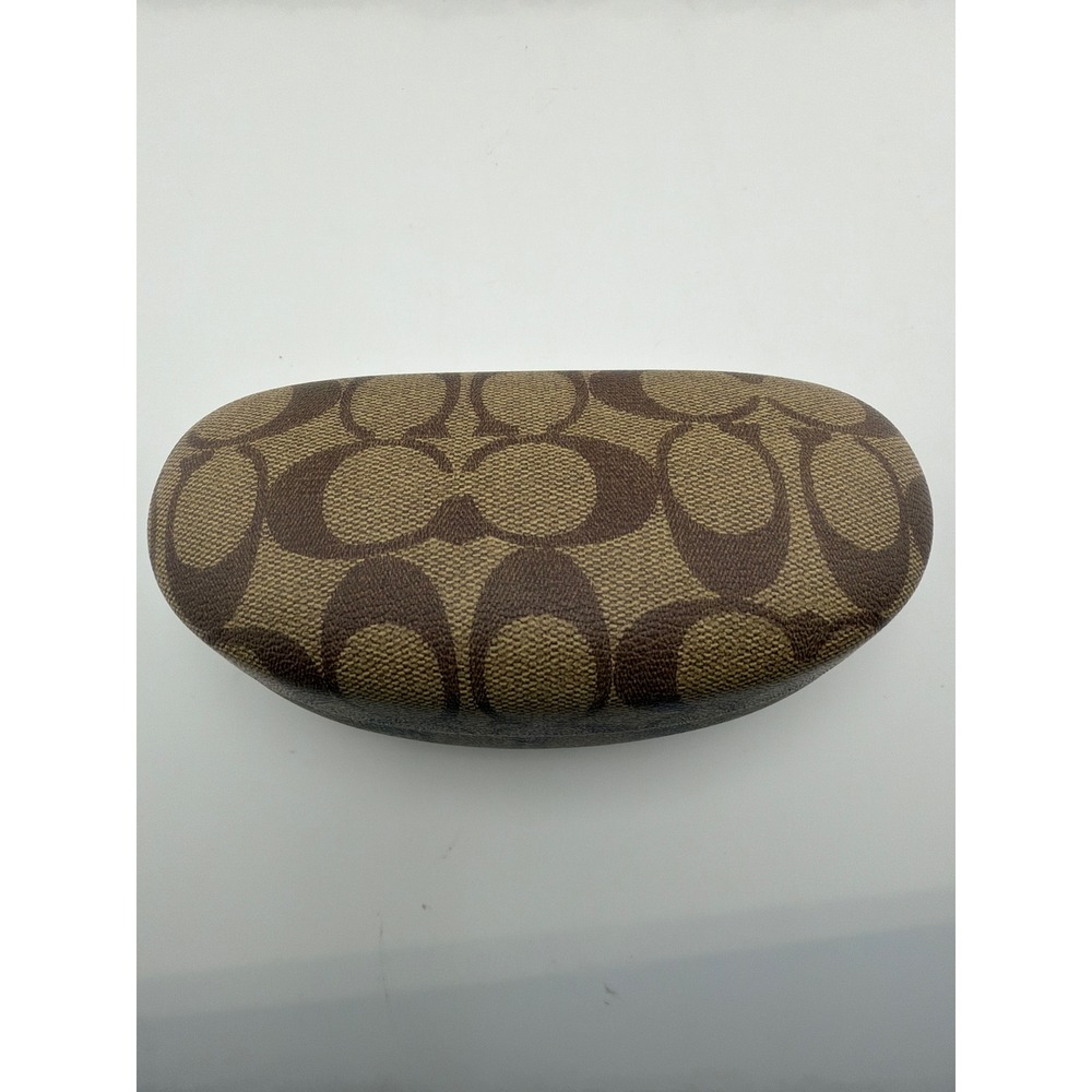Coach Signature C Monogram Brown Khaki Hard Sunglasses Case